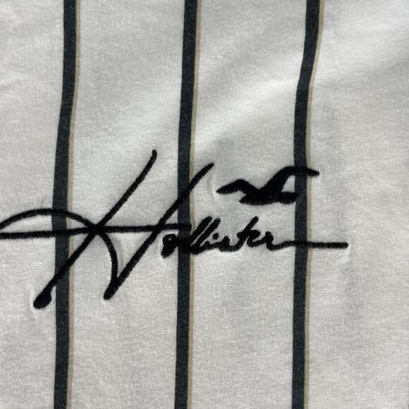 Hollister Black Tan Stripe Embroidered Logo Men's Size Medium - Picture 4 of 4